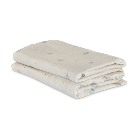 nuuroo Josefine bamboo muslin cloth 2-pack Muslin cloth Air balloon dot