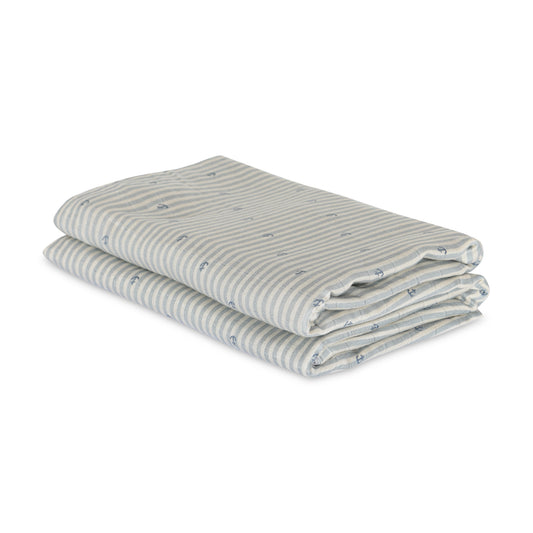 nuuroo Josefine bamboo muslin cloth 2-pack Muslin cloth Stripe anchor