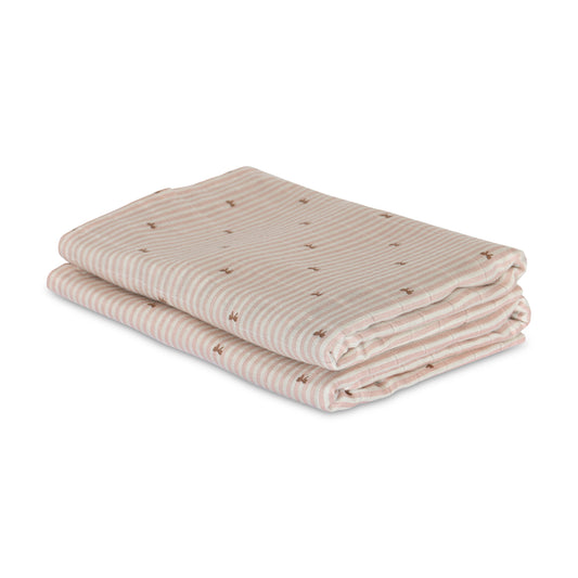 nuuroo Josefine bamboo muslin cloth 2-pack Muslin cloth Stripe bow