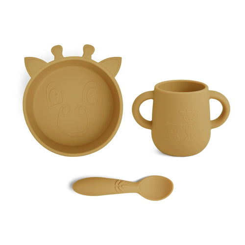 nuuroo Ebba silicone dinner set 3-pack Dinner set Dusty yellow