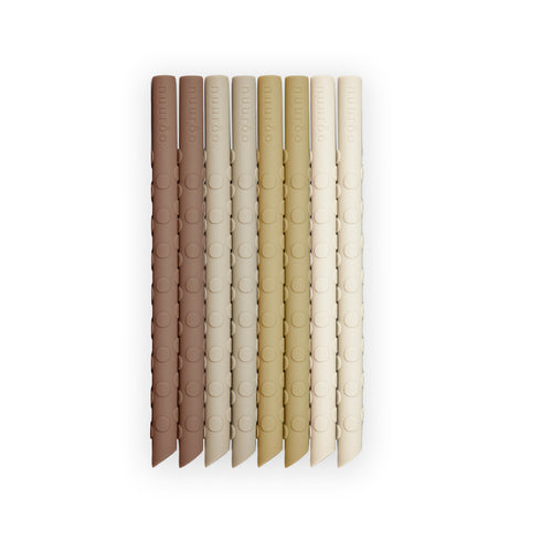 nuuroo Ada silicone straw 8-pack Straw Brown mix