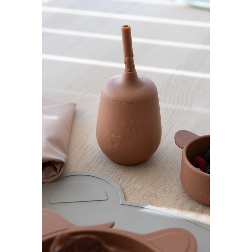 nuuroo Adita silicone cup with straw Cup Caramel Café
