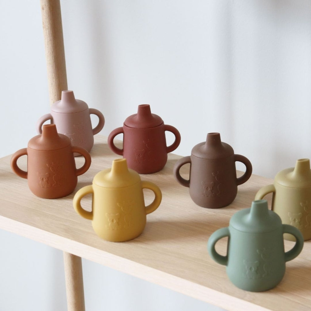nuuroo Aiko silicone cup with sippy Cup Dusty yellow