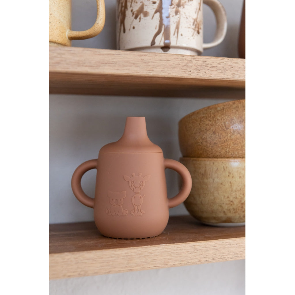 nuuroo Aiko silicone cup with sippy lid Cup Caramel Café