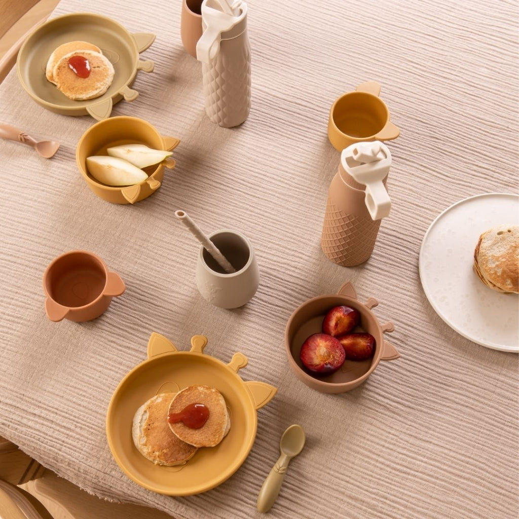 nuuroo Alex silicone deep plate 2-pack Giraf Deep plate Dusty yellow