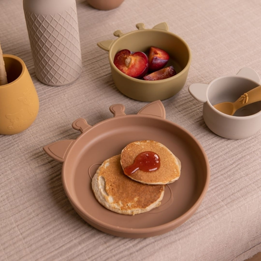 nuuroo Alex silicone deep plate 2-pack Giraf Deep plate Olive green