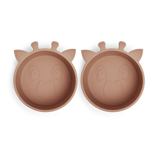 nuuroo Alex silicone deep plate 2-pack Giraf Deep plate Chocolate malt