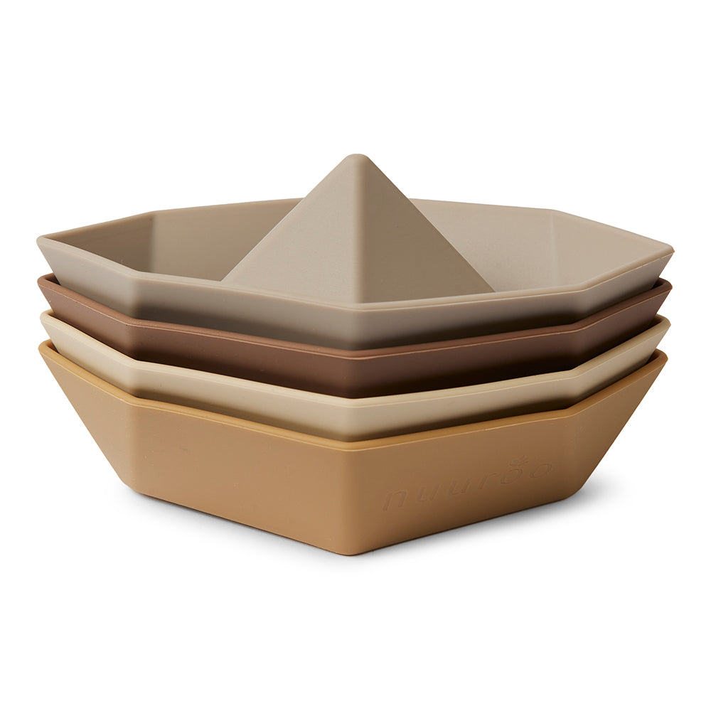 nuuroo Asger silicone boat 4-pack Toy Brown mix