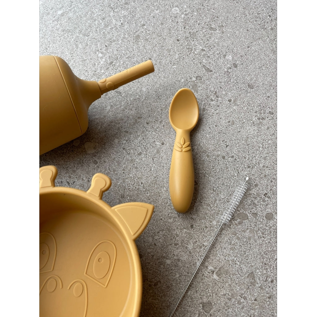 nuuroo Blue silicone dinner set 3-pack Dinner set Dusty yellow