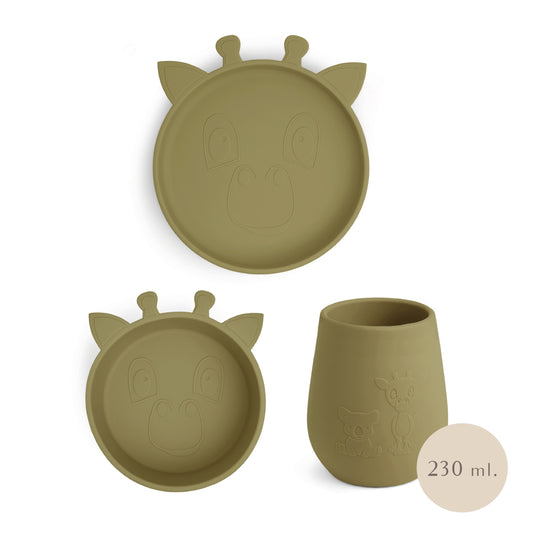 nuuroo Bo silicone dinner set 3-pack Dinner set Olive green