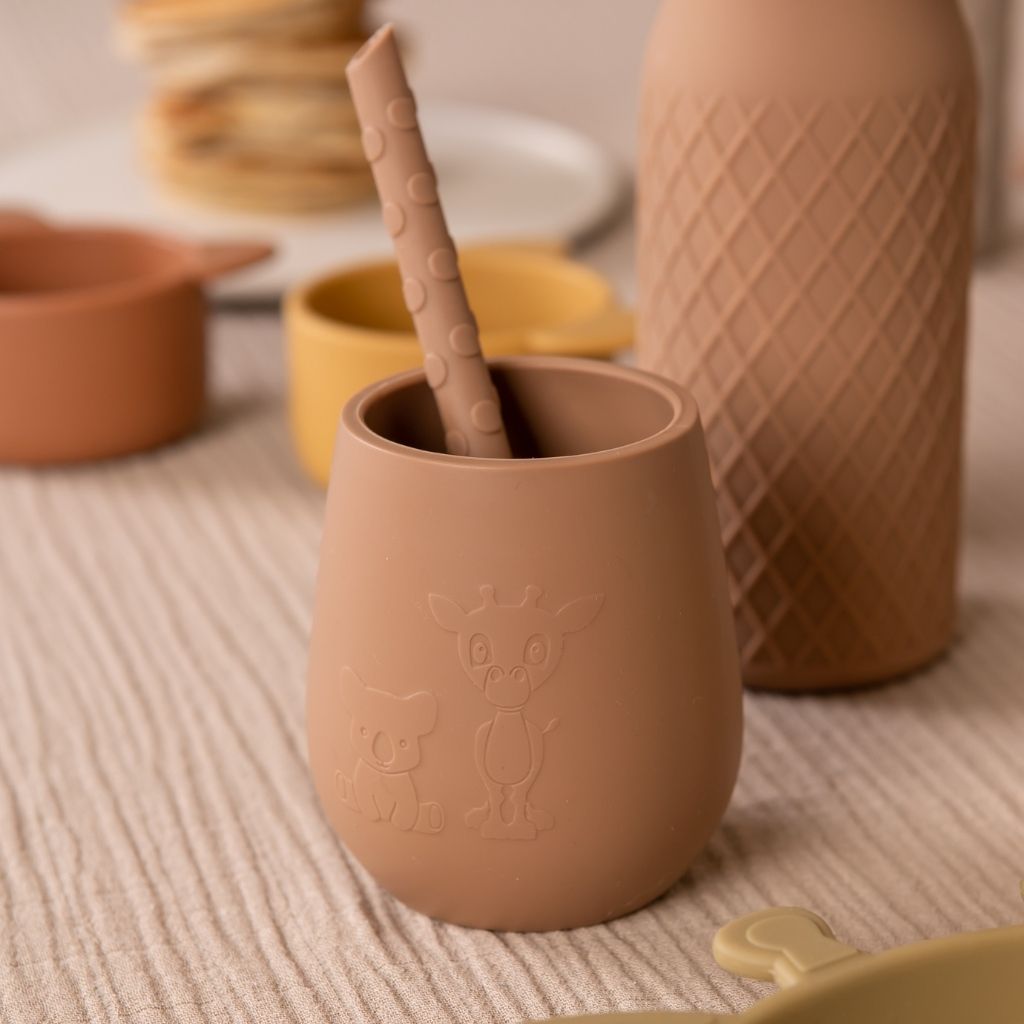 nuuroo Bo silicone dinner set 3-pack Dinner set Chocolate malt