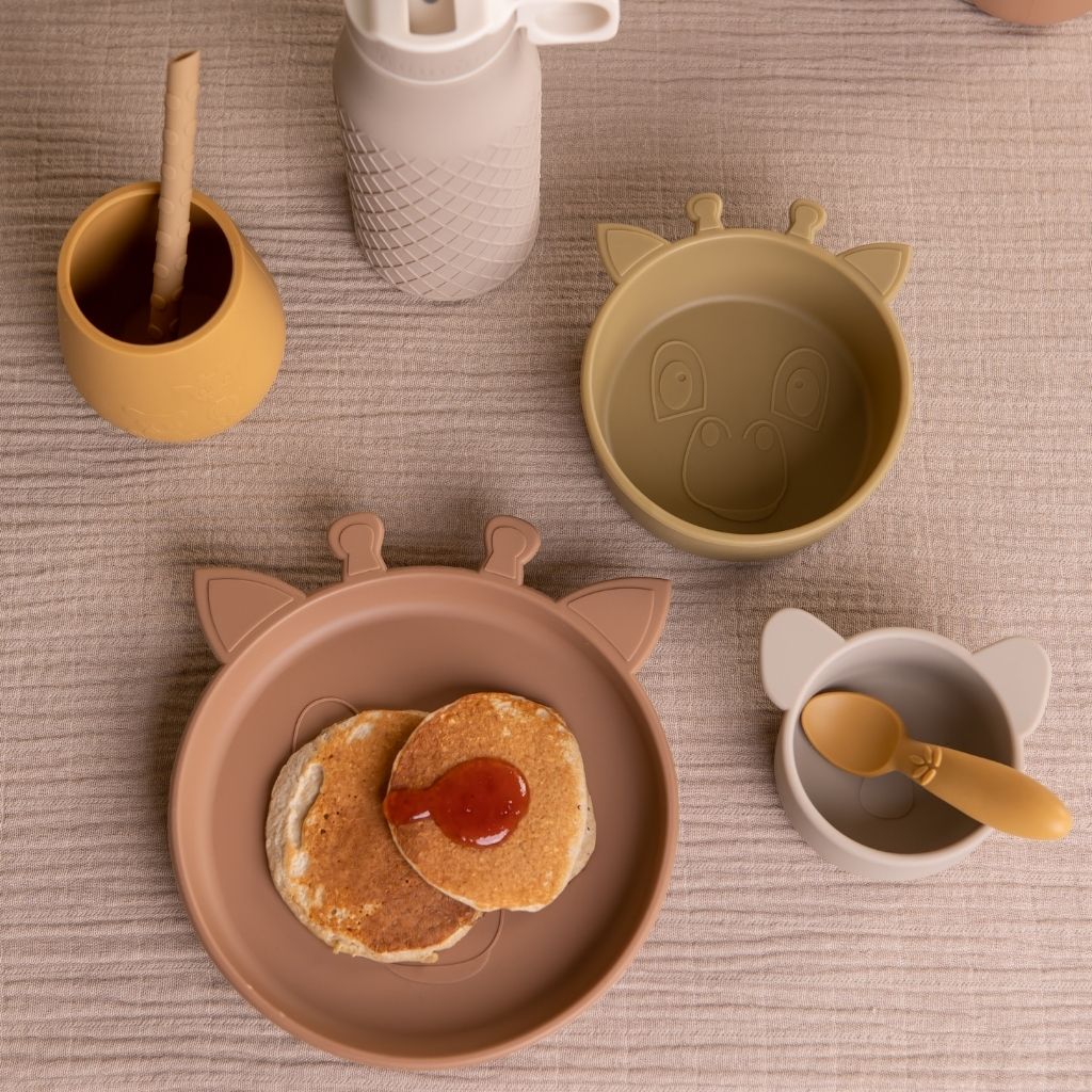 nuuroo Bo silicone dinner set 3-pack Dinner set Chocolate malt