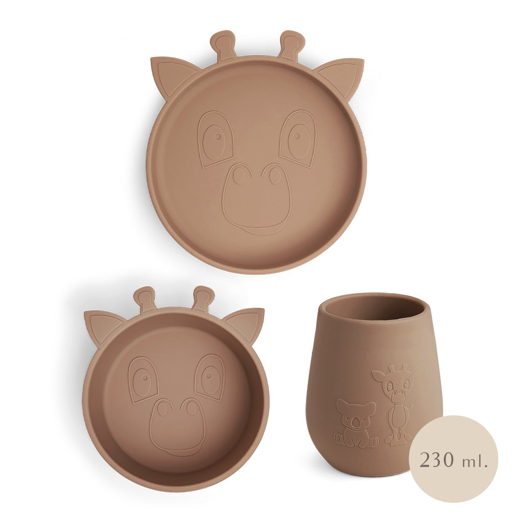 nuuroo Bo silicone dinner set 3-pack Dinner set Chocolate malt
