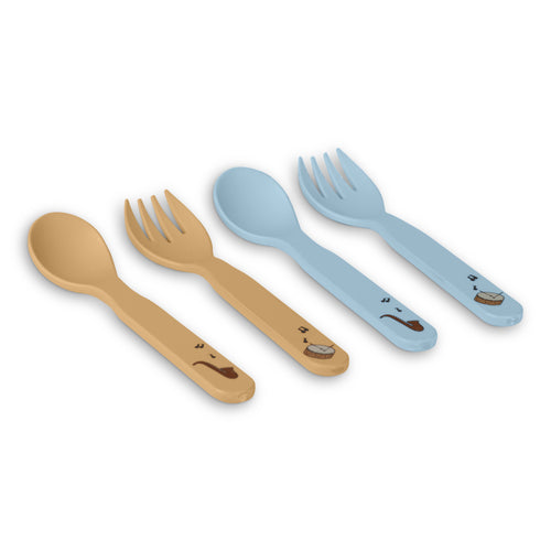 nuuroo Carl PLA cutlery set 4-pack Cutlery Blue mix