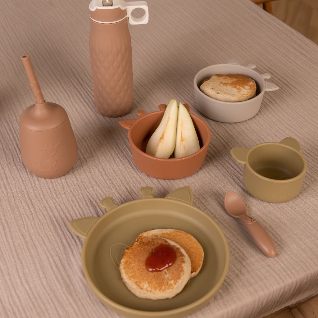 nuuroo Elia silicone dinner set 2-pack Dinner set Chocolate malt