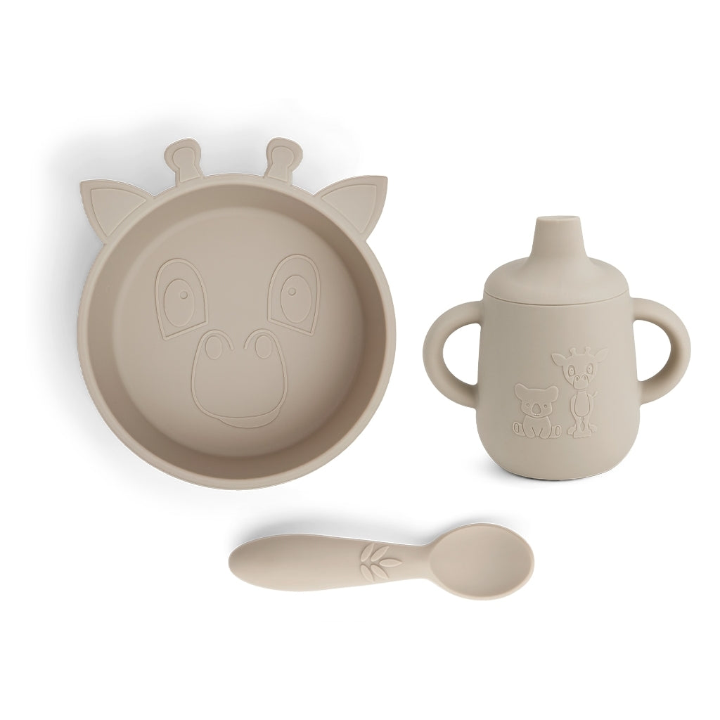 nuuroo Elias silicone dinner set 3-pack Dinner set Cobblestone