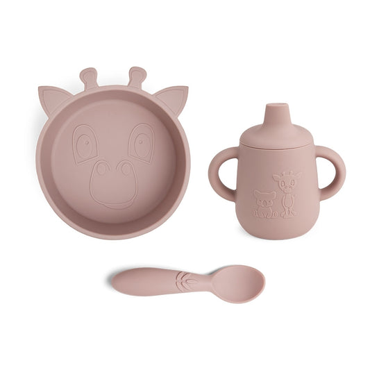 nuuroo Elias silicone dinner set 3-pack Dinner set Woodrose
