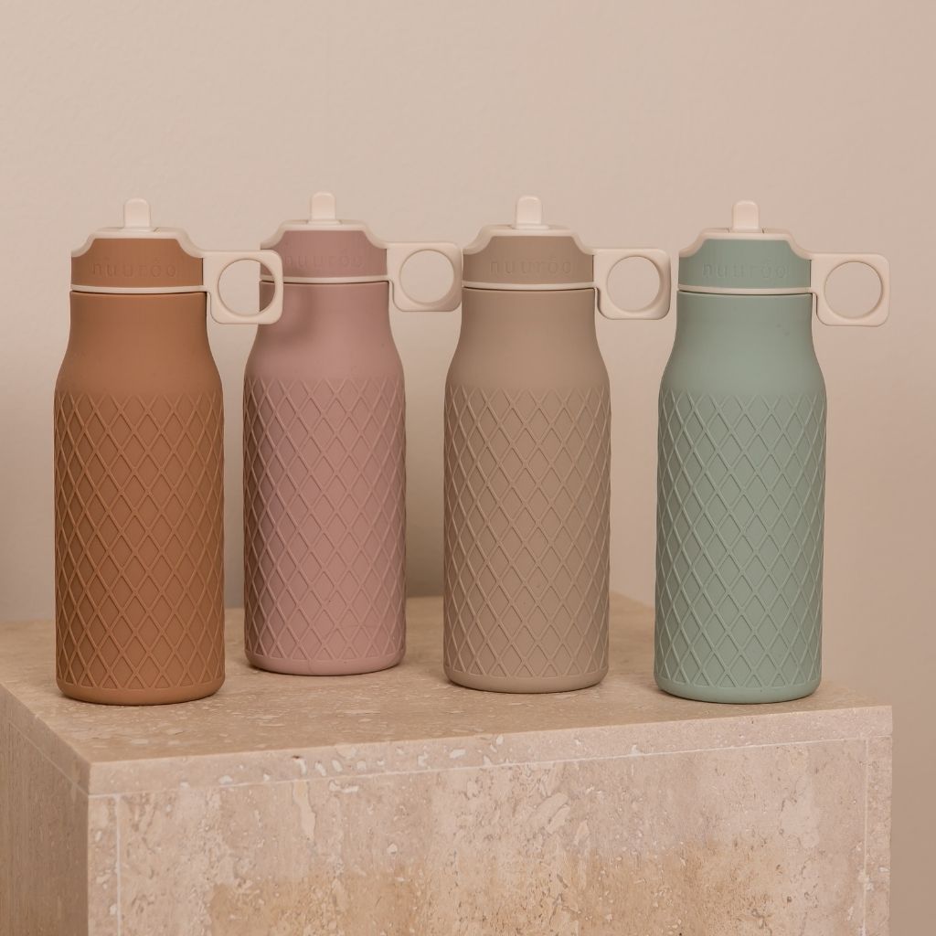 nuuroo Isa silicone drinking bottle 400 ml Drinking bottle Desert sage