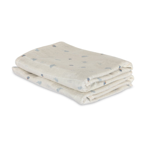 nuuroo Josefine bamboo muslin cloth 2-pack Muslin cloth Ocean