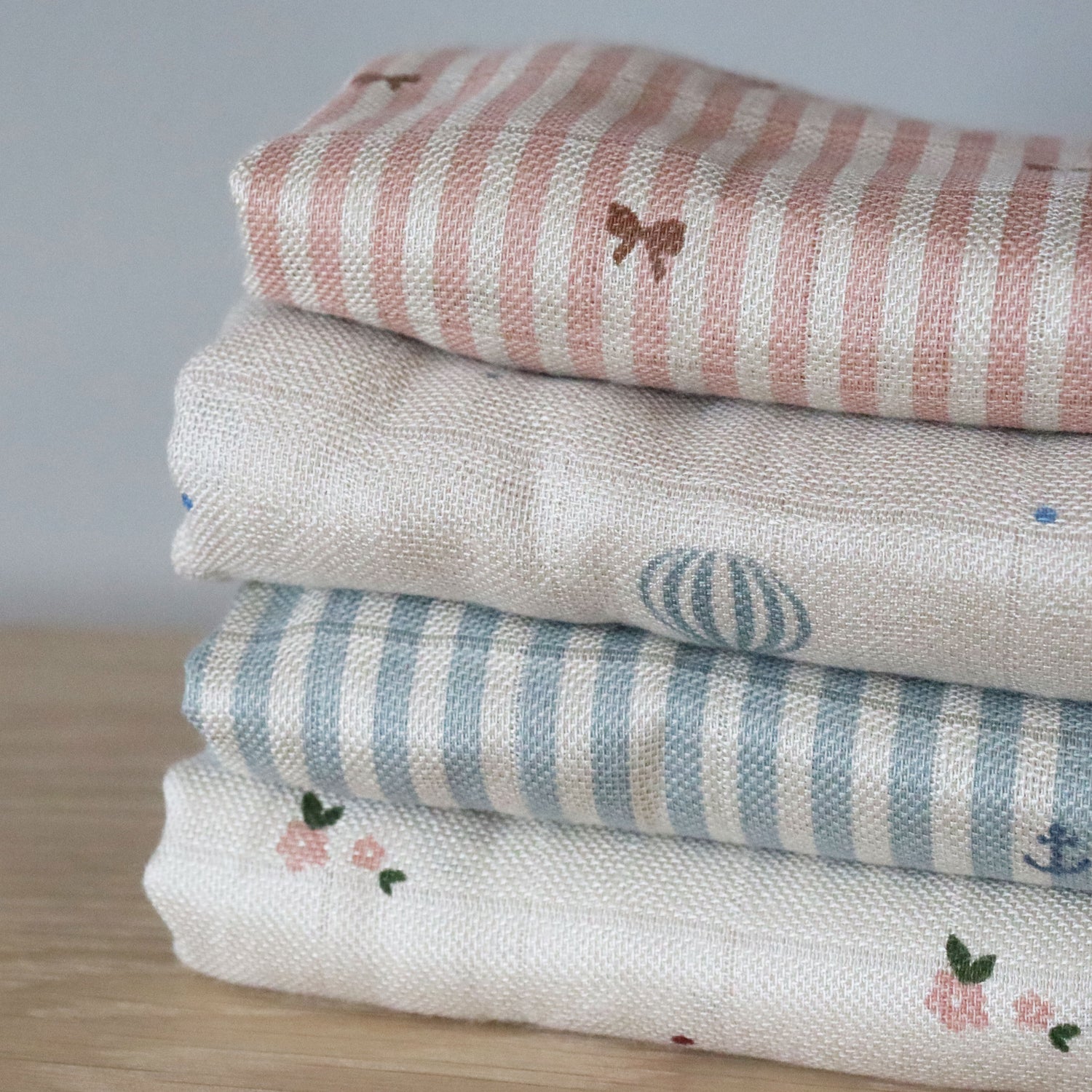 nuuroo Josefine bamboo muslin cloth 2-pack Muslin cloth Stripe bow