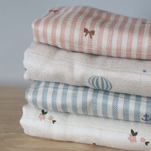 nuuroo Josefine bamboo muslin cloth 2-pack Muslin cloth Stripe bow