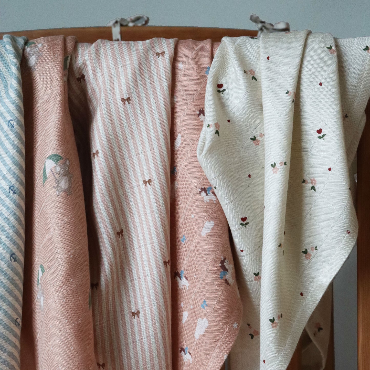 nuuroo Josefine bamboo muslin cloth 2-pack Muslin cloth Stripe bow