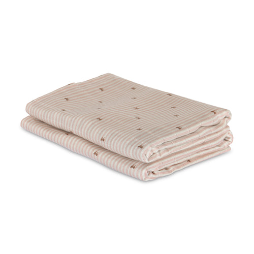 nuuroo Josefine bamboo muslin cloth 2-pack Muslin cloth Stripe bow