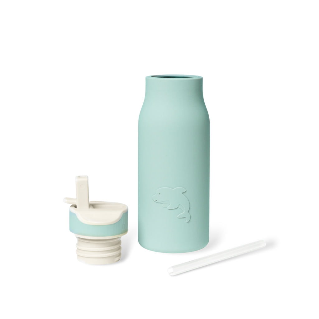 nuuroo Lau silicone drinking bottle 400 ml Drinking bottle Desert sage