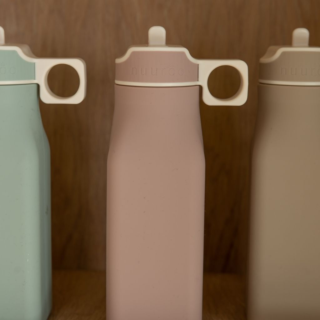 nuuroo Lindi silicone drinking bottle 450 ml Drinking bottle Woodrose