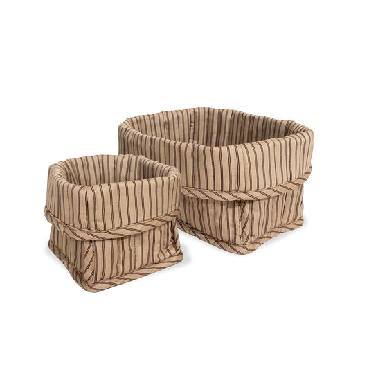 nuuroo Lumi quilted basket set Bed linen Cream stripe
