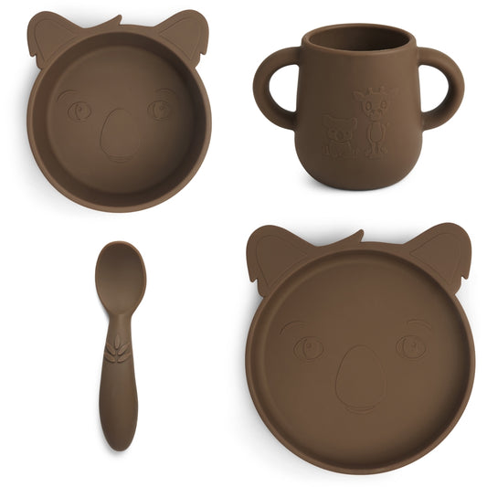 nuuroo Lykke silicone dinner set - 4 pack Dinner set Acorn