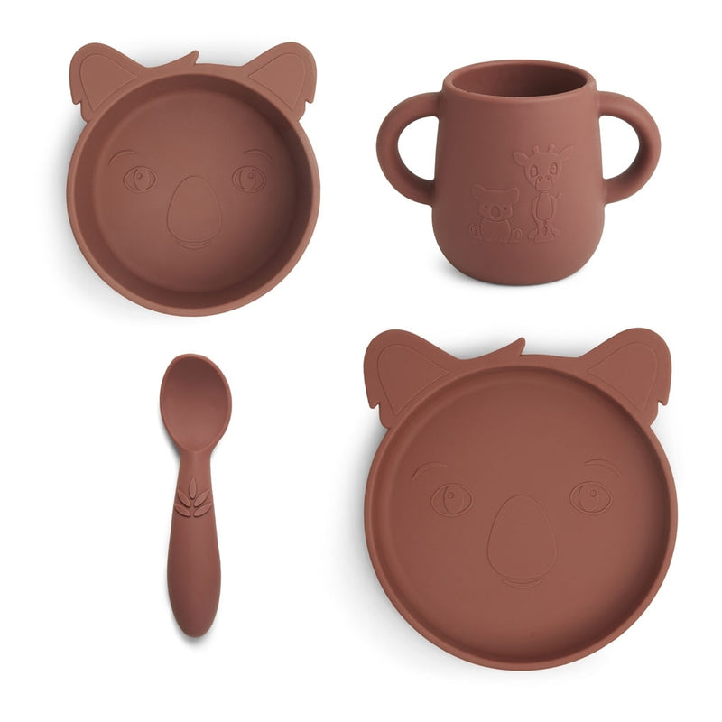 nuuroo Lykke silicone dinner set - 4 pack Dinner set Mahogany