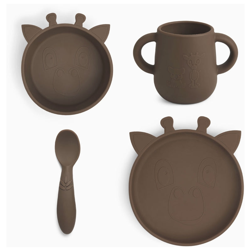 nuuroo Lykke silicone dinner set - 4 pack Dinner set Acorn
