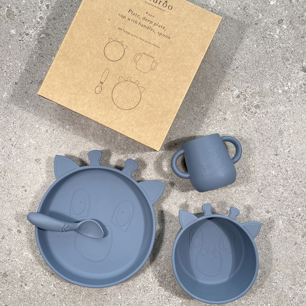 nuuroo Lykke silicone dinner set - 4 pack Dinner set Bering Sea