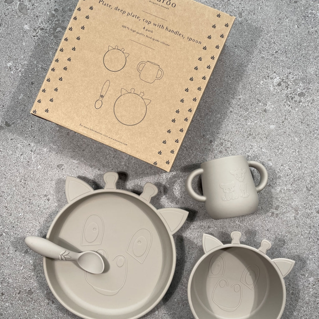 nuuroo Lykke silicone dinner set - 4 pack Dinner set Cobblestone