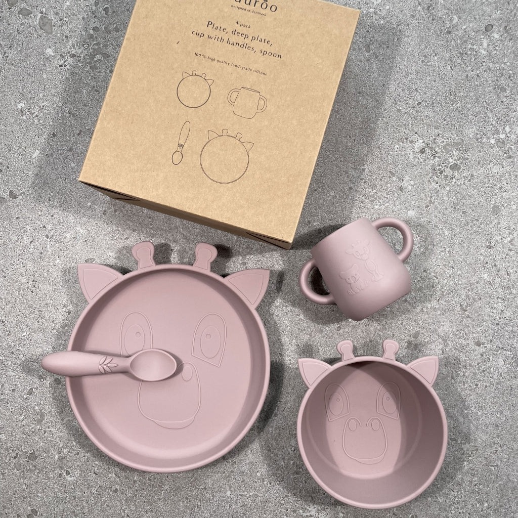 nuuroo Lykke silicone dinner set - 4 pack Dinner set Woodrose