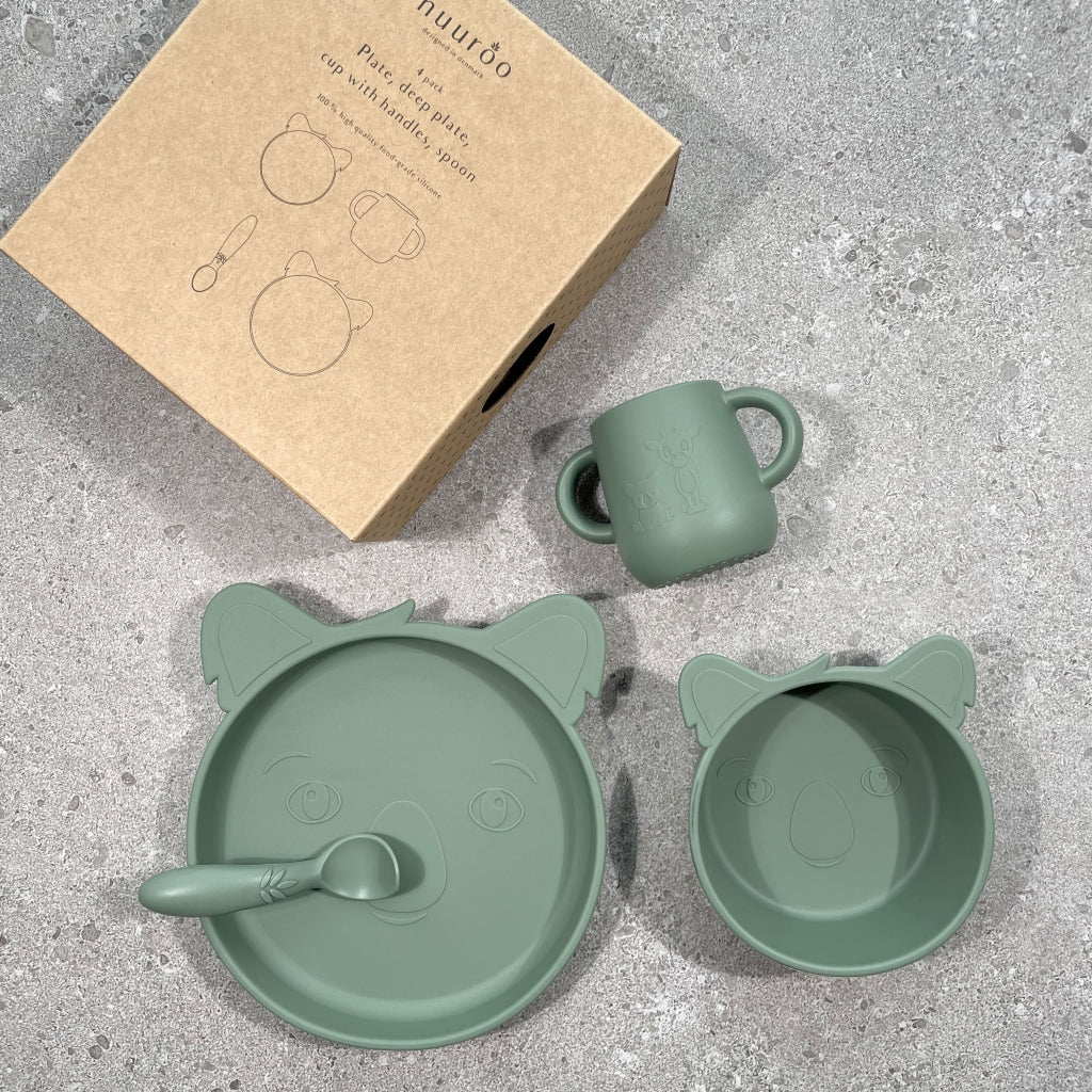 nuuroo Lykke silicone dinner set - 4 pack Dinner set Dusty green