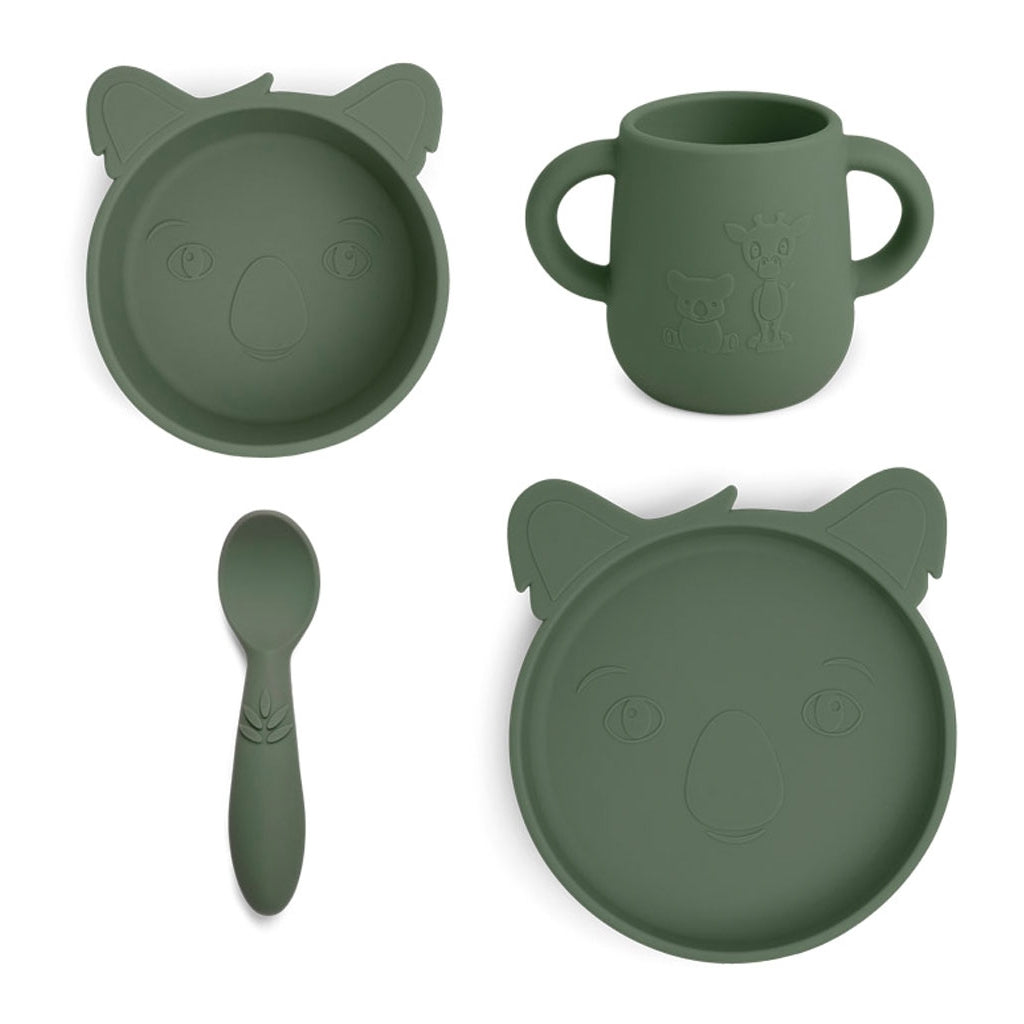 nuuroo Lykke silicone dinner set - 4 pack Dinner set Dusty green