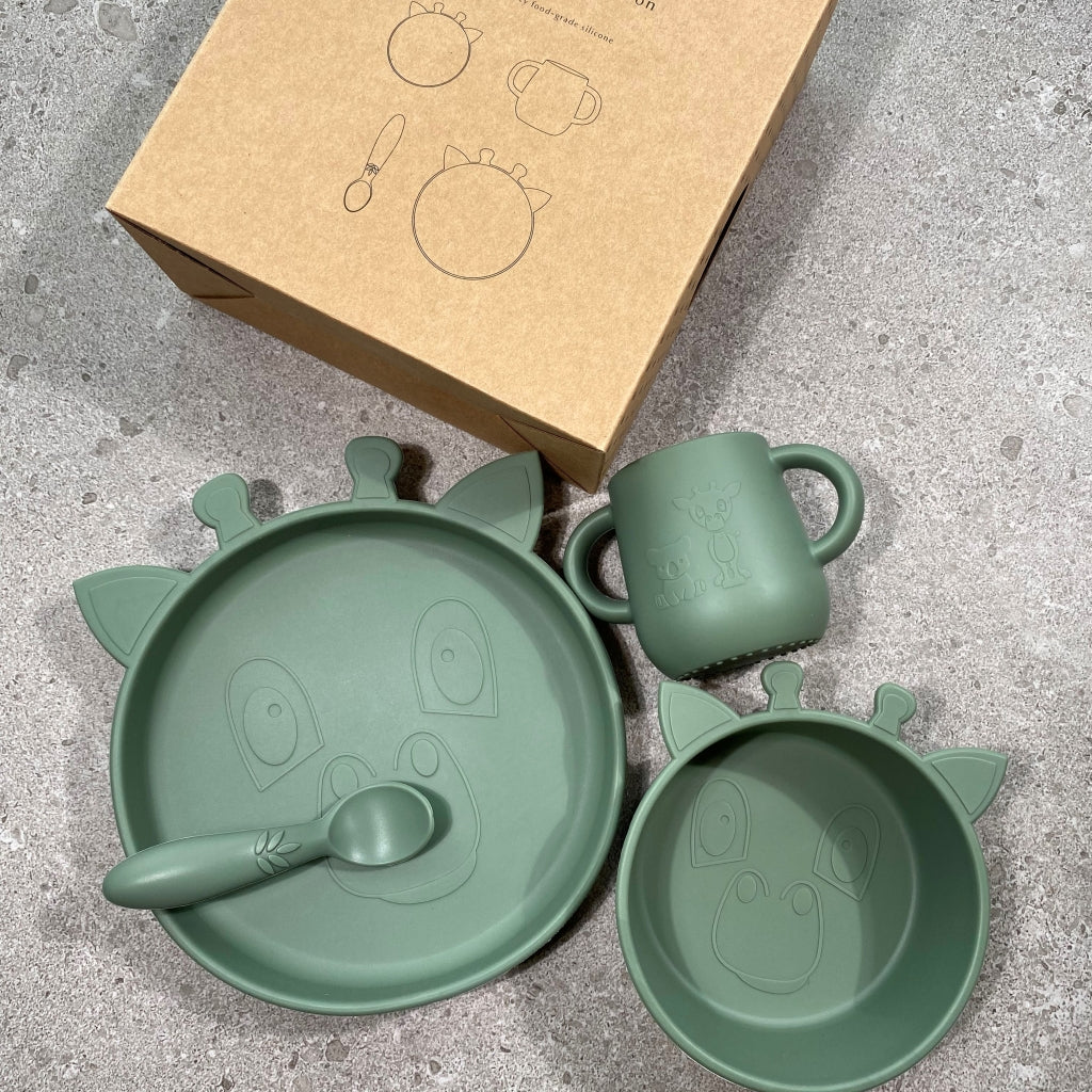 nuuroo Lykke silicone dinner set - 4 pack Dinner set Dusty green