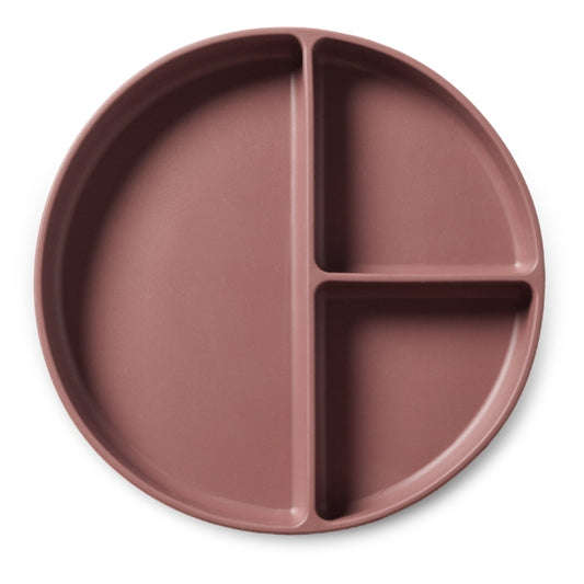 nuuroo Mingo divided silicone plate Deep plate Mahogany