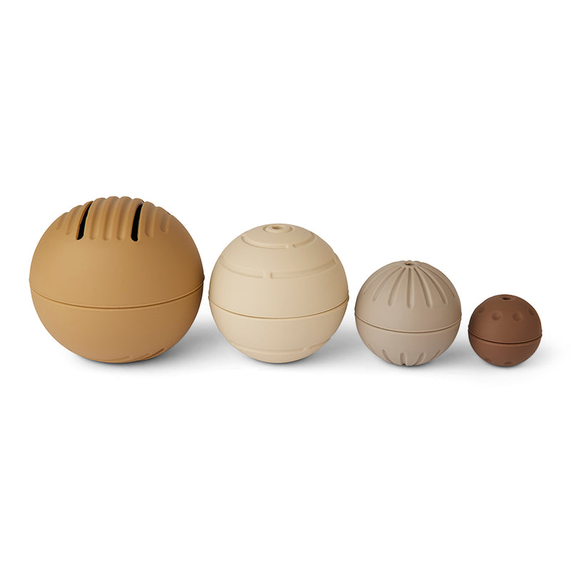 nuuroo Neo silicone ball 4-pack Bath toys Brown mix