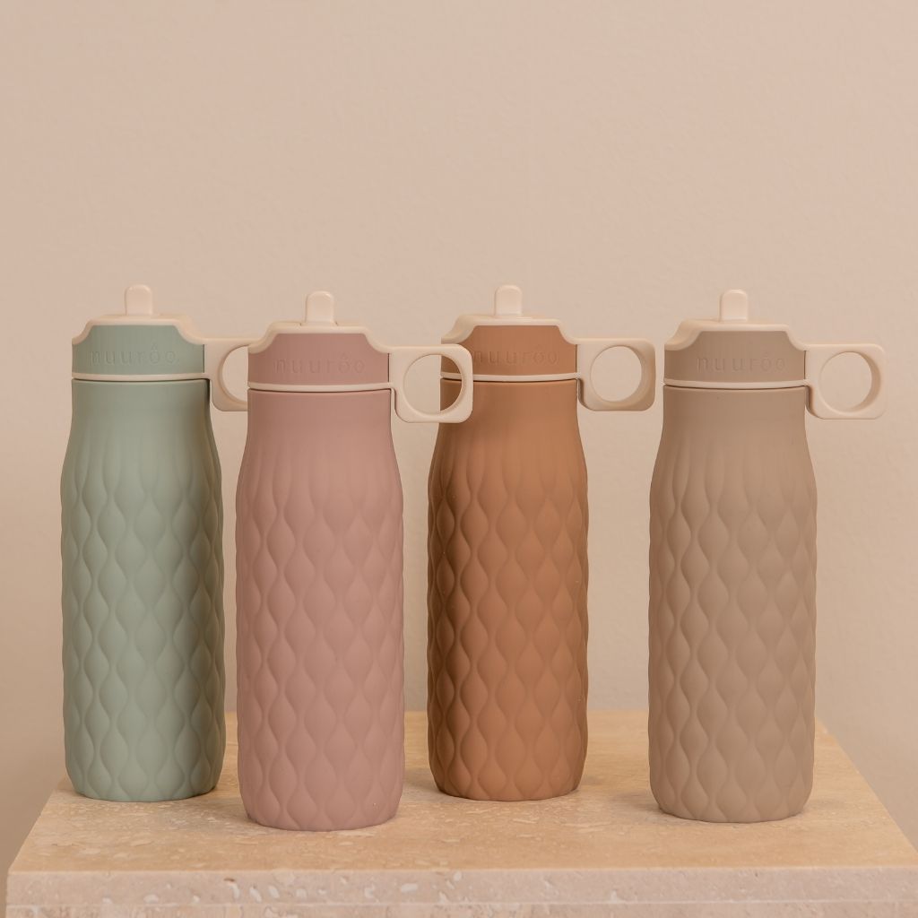 nuuroo Nima silicone drinking bottle 400 ml Drinking bottle Woodrose