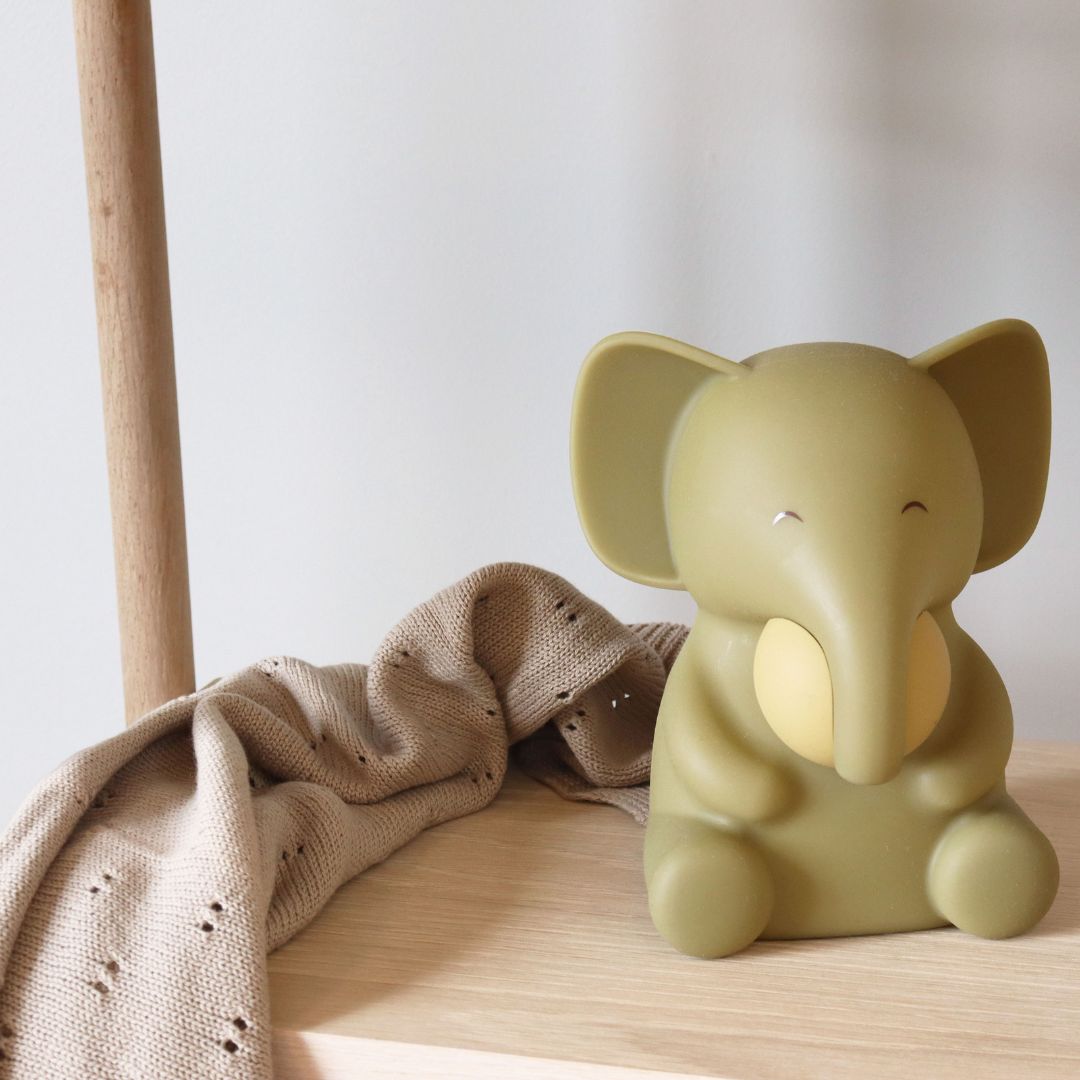 nuuroo Sigge silicone lamp Elephant Lamp Olive green