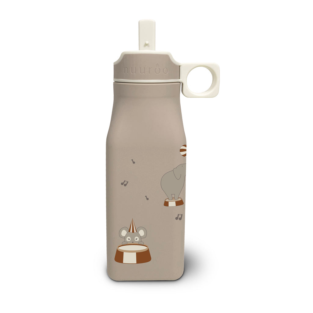 nuuroo Storm silicone drinking bottle 450 ml Drinking bottle Cream carnival train