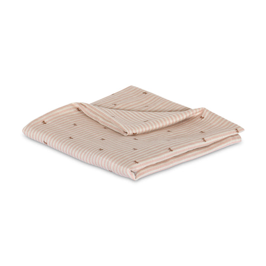 nuuroo Valentin bamboo muslin swaddle Swaddle Stripe bow