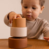 nuuroo Vanja silicone stacking tower Toy Brown color mix