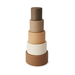 nuuroo Vanja silicone stacking tower Toy Brown color mix