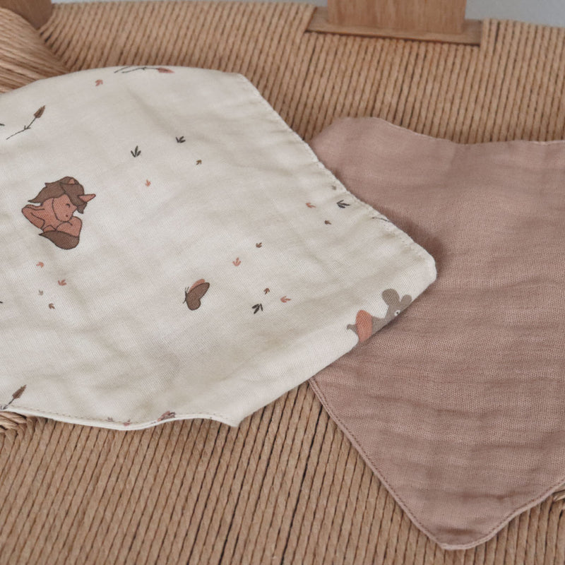 nuuroo Villads muslin bib 2-pack Bib Unicorn/Rose dust