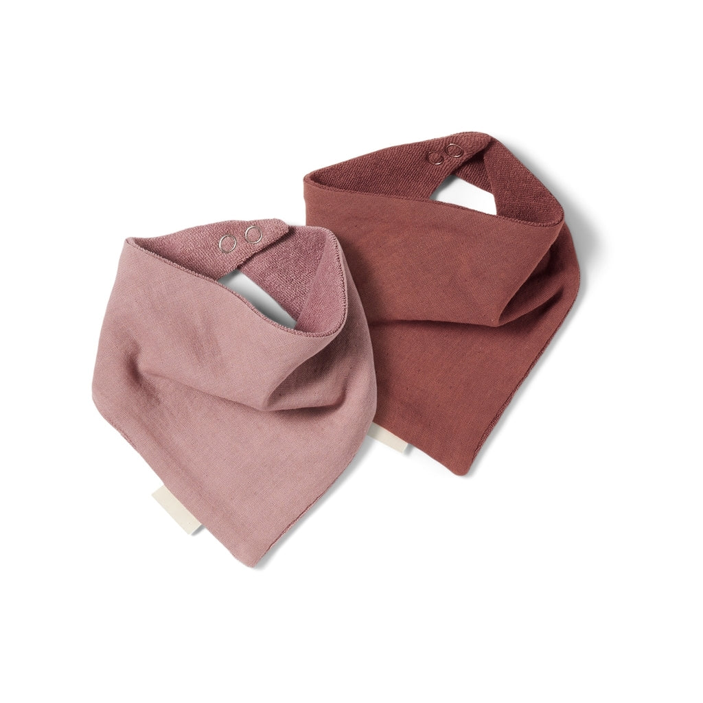 nuuroo Acile terry bib - 2 pack bib wear Mahogany/Woodrose