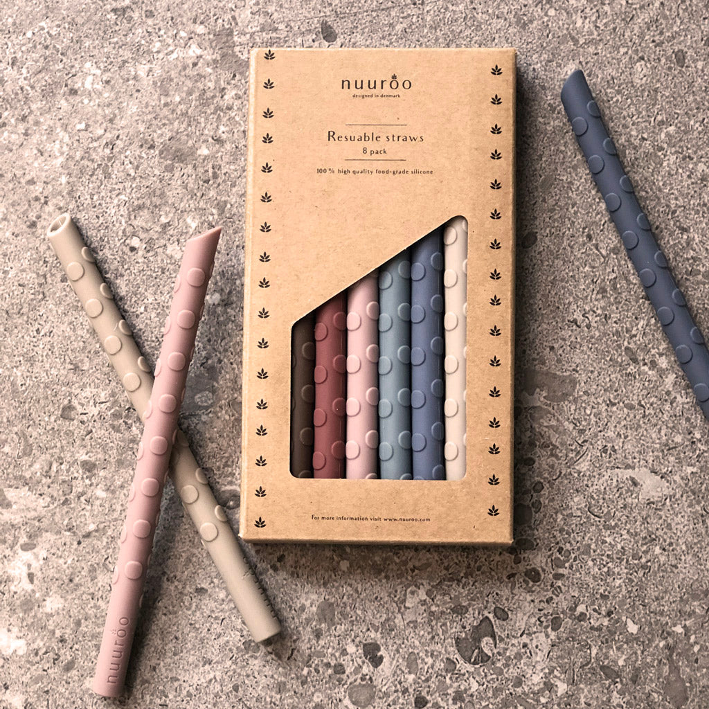 nuuroo Ada silicone straw - 8 pack Straw Color mix